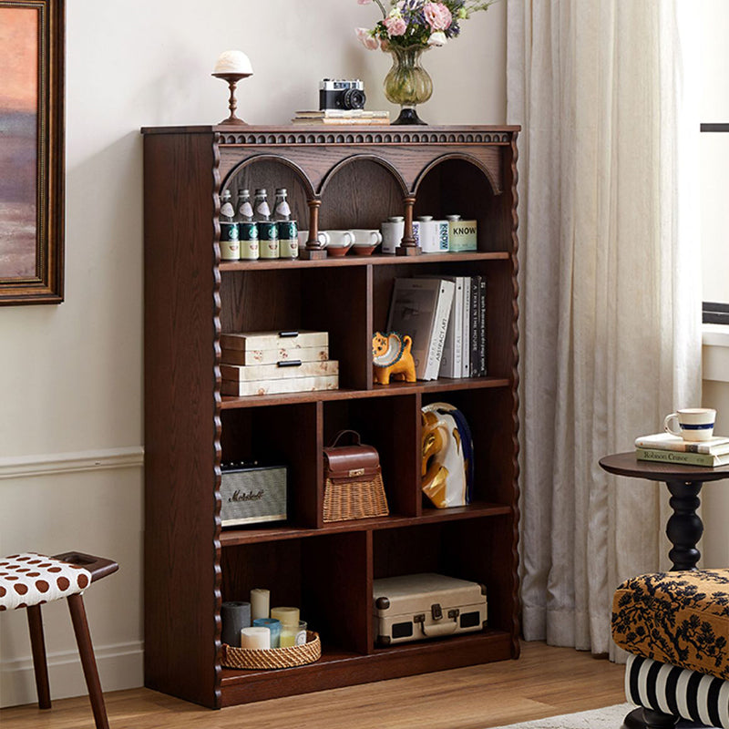Traditional French-Style Rectangular Oak & Ash Solid Wood Eco Board Display Rack, 4-Tier for Living Room