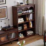 Traditional French-Style Rectangular Oak & Ash Solid Wood Eco Board Display Rack, 4-Tier for Living Room