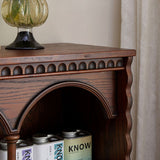 Traditional French-Style Rectangular Oak & Ash Solid Wood Eco Board Display Rack, 4-Tier for Living Room