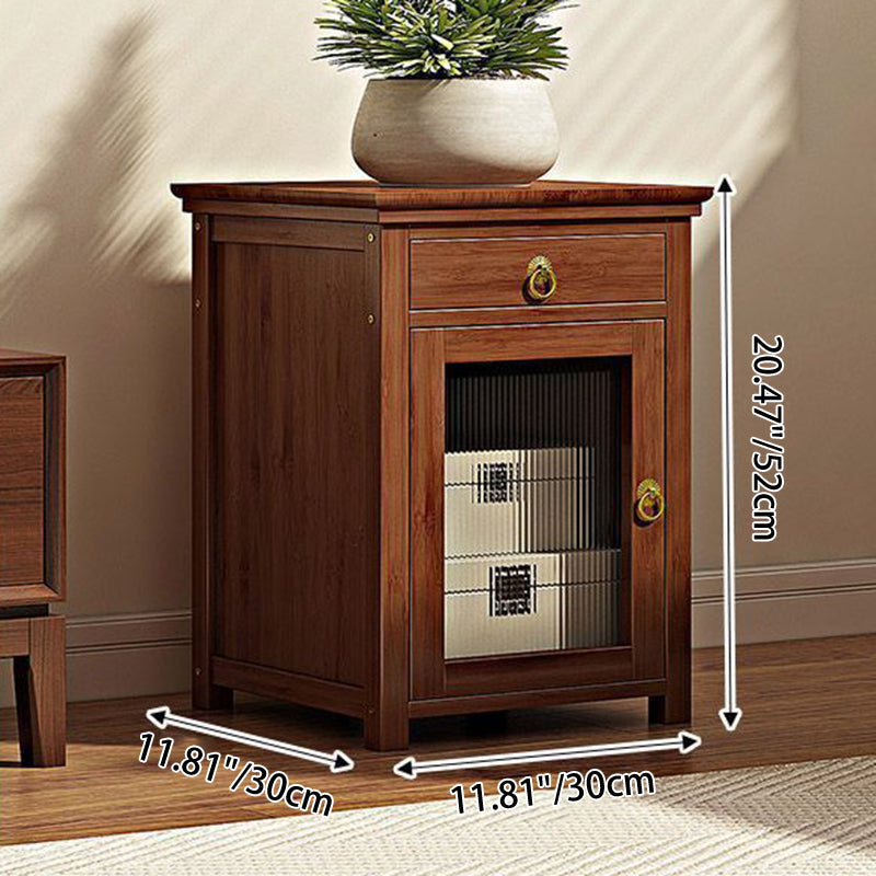 Square Nan Bamboo MDF Acrylic Display Rack – 1–4 Tier, Modern Living Room Storage