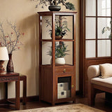Square Nan Bamboo MDF Acrylic Display Rack – 1–4 Tier, Modern Living Room Storage