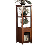 Square Nan Bamboo MDF Acrylic Display Rack – 1–4 Tier, Modern Living Room Storage