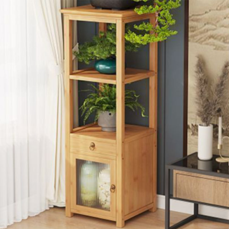 Square Nan Bamboo MDF Acrylic Display Rack – 1–4 Tier, Modern Living Room Storage