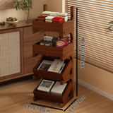 Modern Minimalist Rectangular Pine Wood Display Rack — 3- or 4-Tier Storage for Living Room