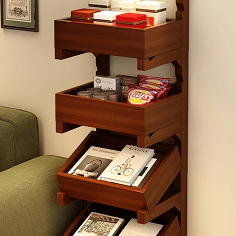 Modern Minimalist Rectangular Pine Wood Display Rack — 3- or 4-Tier Storage for Living Room
