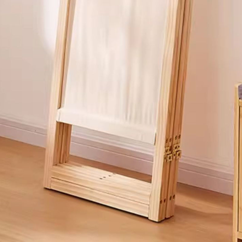 Sleek Modern Minimalist Rectangular Pine Wood Room Divider with Linen Panels for Living Room