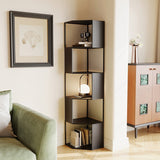 Modern Minimalist Triangle Iron Corner Shelf Unit — 4- or 5-Tier, Space-Saving Corner Storage for Living Room