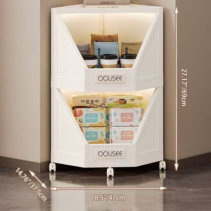 Modern Minimalist Square PP Movable Stackable Corner Shelf Unit – 2/3/4-Tier for Living Room