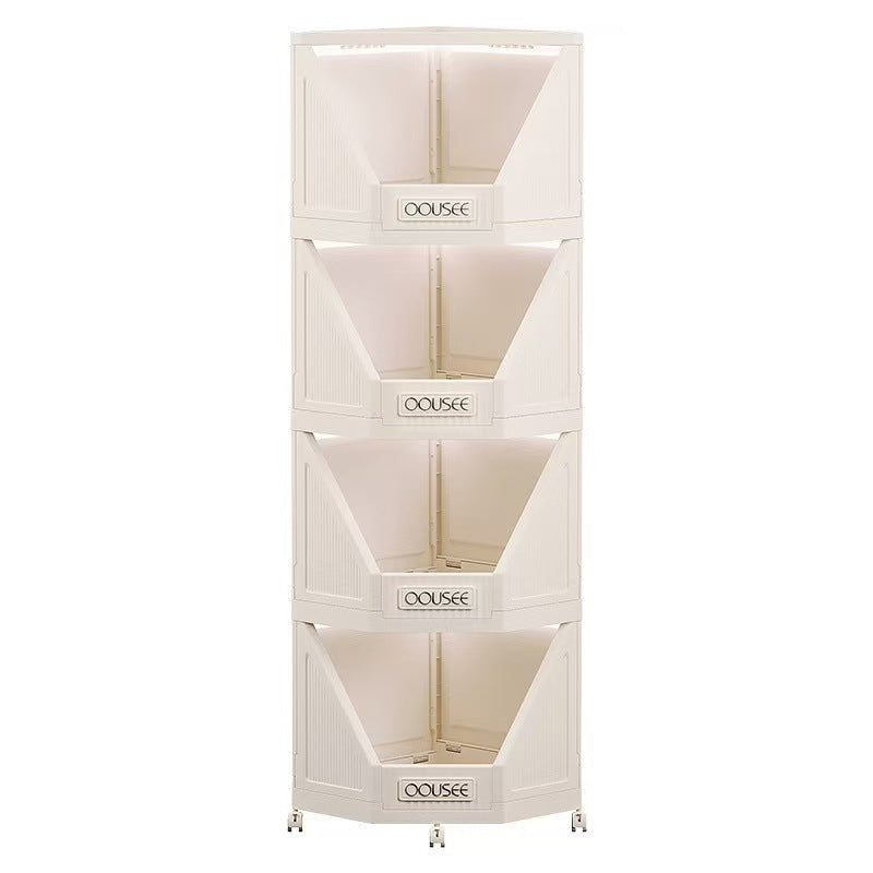 Modern Minimalist Square PP Movable Stackable Corner Shelf Unit – 2/3/4-Tier for Living Room
