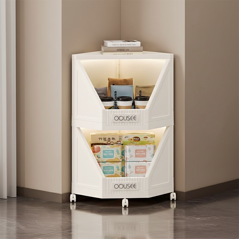 Modern Minimalist Square PP Movable Stackable Corner Shelf Unit – 2/3/4-Tier for Living Room