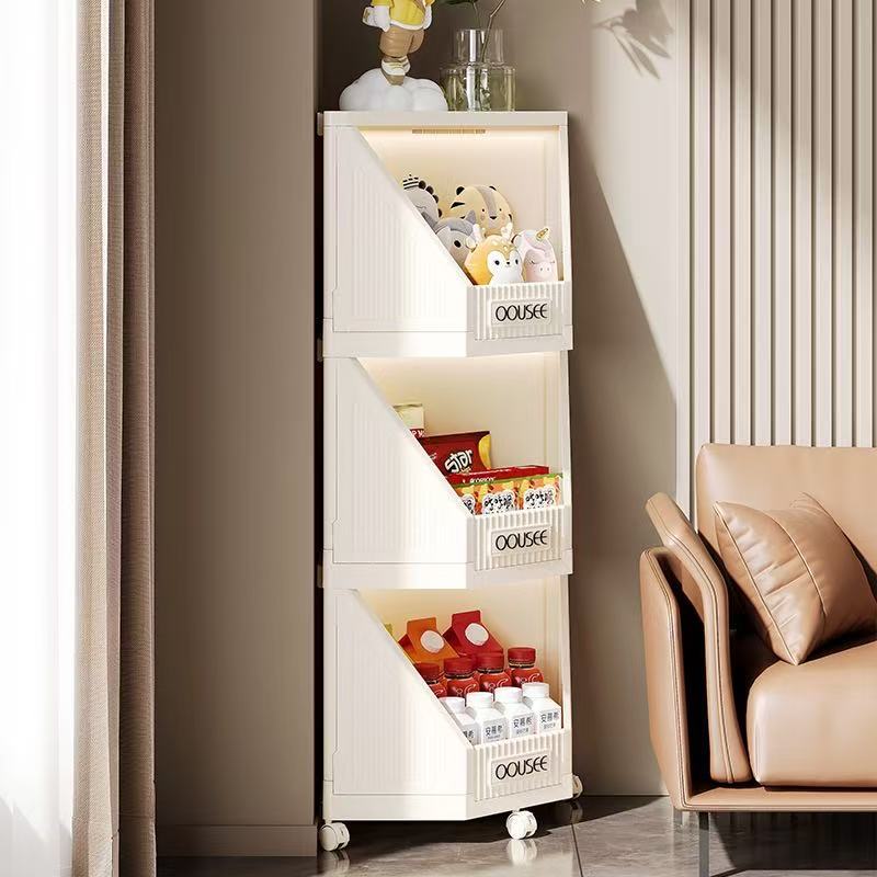 Modern Minimalist Square PP Movable Stackable Corner Shelf Unit – 2/3/4-Tier for Living Room