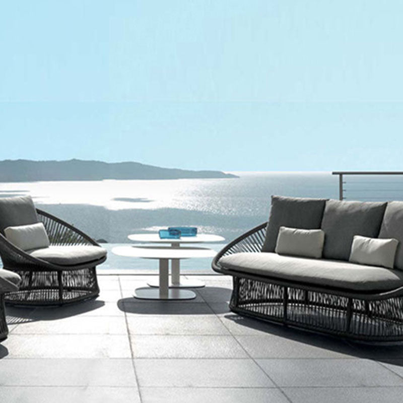 Sleek Waterproof Outdoor Coffee Table - 2-Tier Design for Patio & Garden