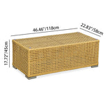 Rustic PE Rattan Weave Outdoor Coffee Table – 1-Tier Waterproof Design, Perfect for Patio & Garden