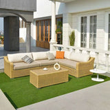 Rustic PE Rattan Weave Outdoor Coffee Table – 1-Tier Waterproof Design, Perfect for Patio & Garden