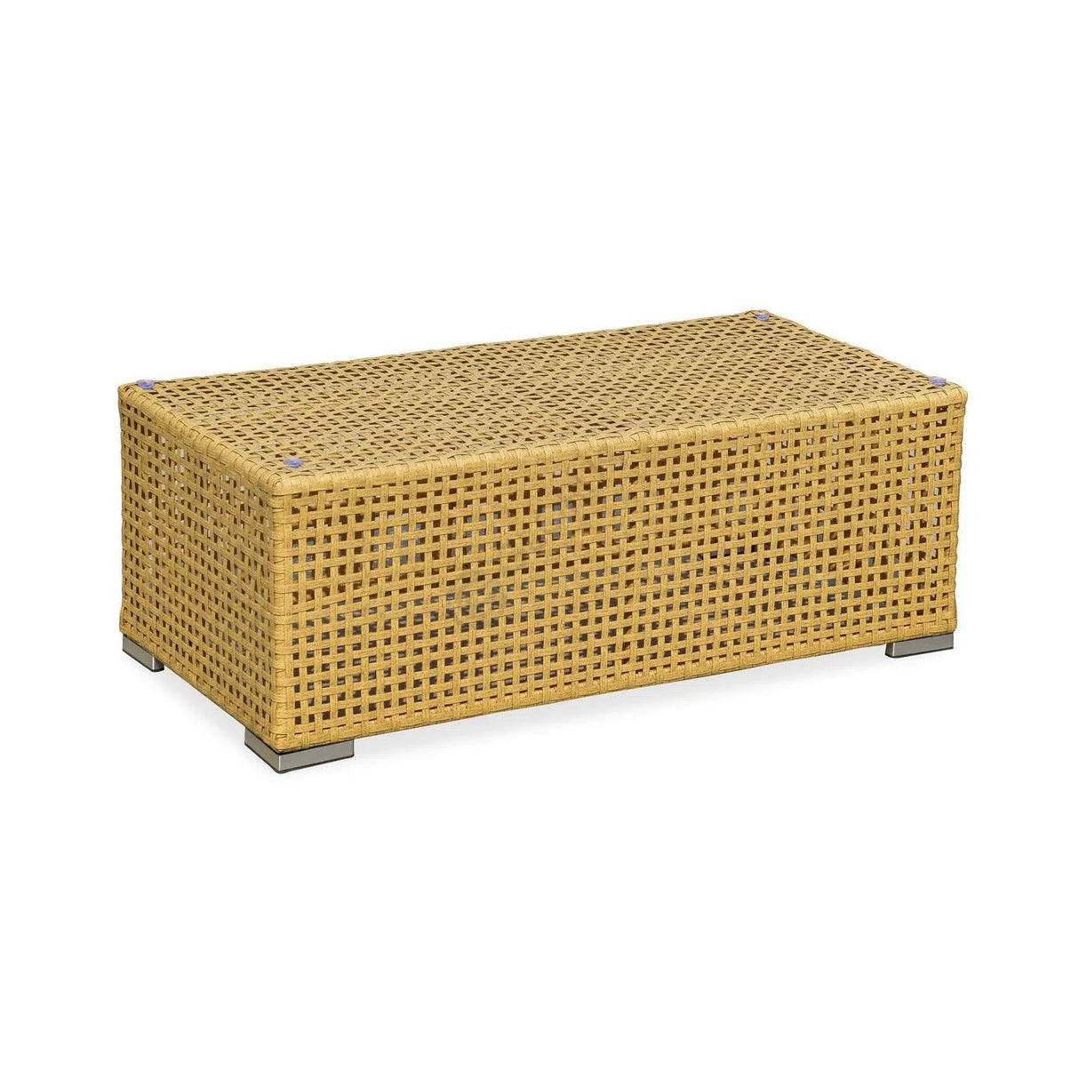 Rustic PE Rattan Weave Outdoor Coffee Table – 1-Tier Waterproof Design, Perfect for Patio & Garden