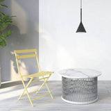 Waterproof Industrial Honeycomb Hollow Outdoor Coffee Table with 1-Tier Stoneware Top – Durable Patio & Garden Table