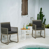 Weather-Resistant Rustic Teak Wood Outdoor End Table with 1-Tier Sturdy Steel Frame for Patio & Garden
