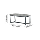 Premium Rust-Resistant Rectangular Outdoor Coffee Table with a 1-Tier Spacious Stoneware Top for Balcony & Garden