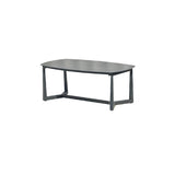 Premium Rust-Resistant Rectangular Outdoor Coffee Table with a 1-Tier Spacious Stoneware Top for Balcony & Garden
