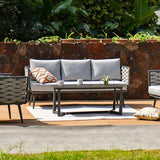 Premium Rust-Resistant Rectangular Outdoor Coffee Table with a 1-Tier Spacious Stoneware Top for Balcony & Garden