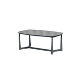 Premium Rust-Resistant Rectangular Outdoor Coffee Table with a 1-Tier Spacious Stoneware Top for Balcony & Garden