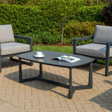 Premium Rust-Resistant Rectangular Outdoor Coffee Table with a 1-Tier Spacious Stoneware Top for Balcony & Garden