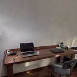 Traditional Rustic Rectangular Wood Desk with Two-Leg Frame for Home Office