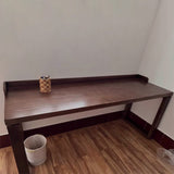 Traditional Rustic Rectangular Wood Desk with Two-Leg Frame for Home Office