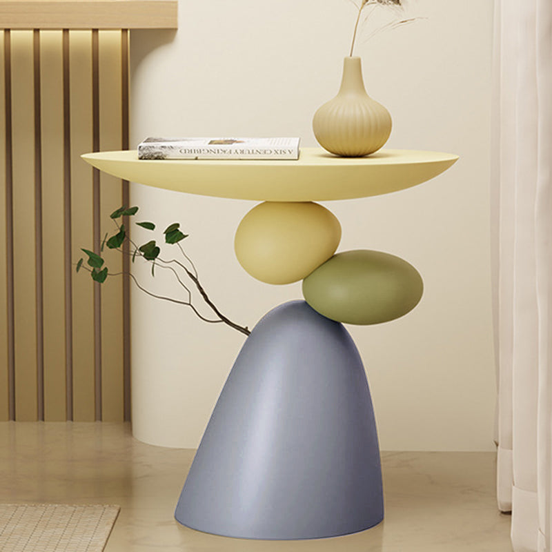 Contemporary Resin End Table with Round Elliptical Branch Slab – Modern Bedroom Accent