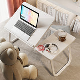 Nordic Contemporary Desk – Carbon Steel & MDF, Rectangular, Foldable, Angle-Adjustable, 2-Tray Saucer, Ideal for Study