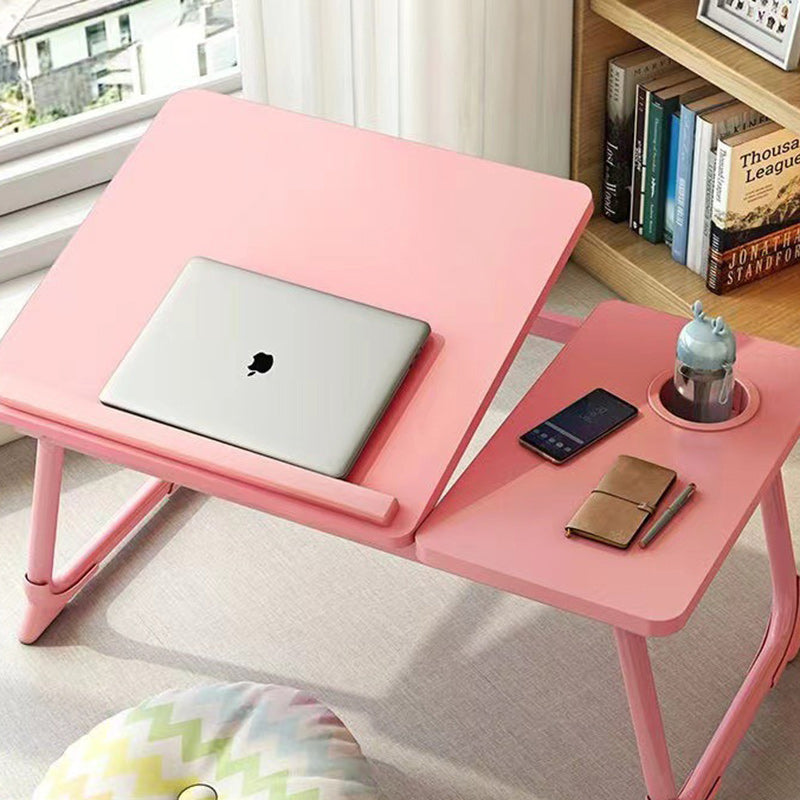 Nordic Contemporary Desk – Carbon Steel & MDF, Rectangular, Foldable, Angle-Adjustable, 2-Tray Saucer, Ideal for Study