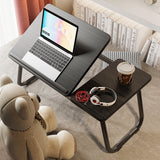 Nordic Contemporary Desk – Carbon Steel & MDF, Rectangular, Foldable, Angle-Adjustable, 2-Tray Saucer, Ideal for Study