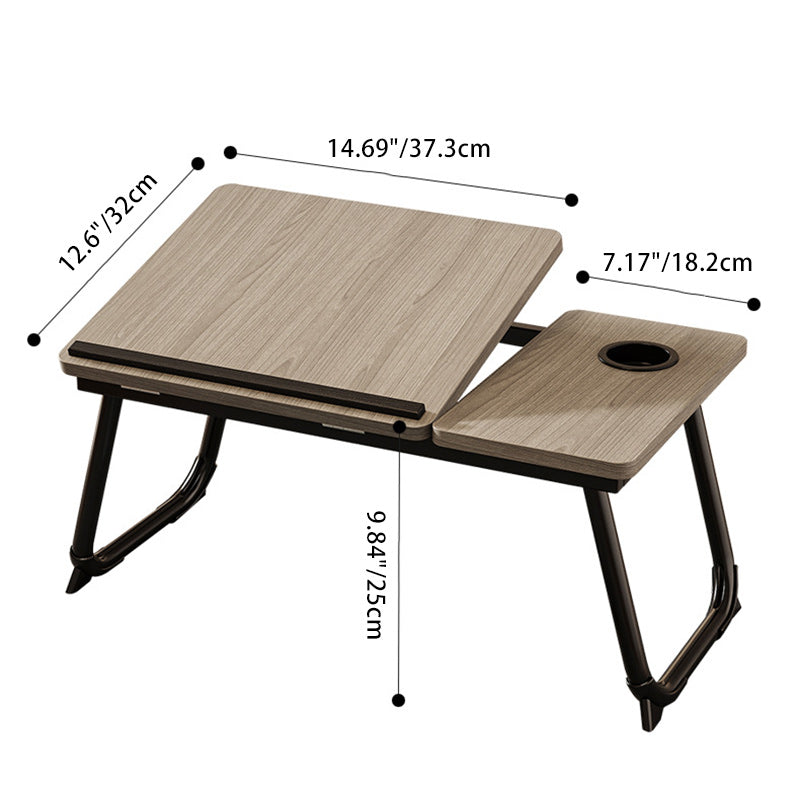 Nordic Contemporary Desk – Carbon Steel & MDF, Rectangular, Foldable, Angle-Adjustable, 2-Tray Saucer, Ideal for Study