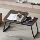 Nordic Contemporary Desk – Carbon Steel & MDF, Rectangular, Foldable, Angle-Adjustable, 2-Tray Saucer, Ideal for Study