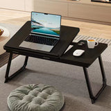 Nordic Contemporary Desk – Carbon Steel & MDF, Rectangular, Foldable, Angle-Adjustable, 2-Tray Saucer, Ideal for Study