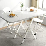 Modern Minimalist Foldable Dining Table - Square/Rectangular MDF Top with Steel Frame, Seats 1-8