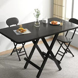 Modern Minimalist Foldable Dining Table - Square/Rectangular MDF Top with Steel Frame, Seats 1-8