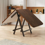 Modern Minimalist Foldable Dining Table - Square/Rectangular MDF Top with Steel Frame, Seats 1-8