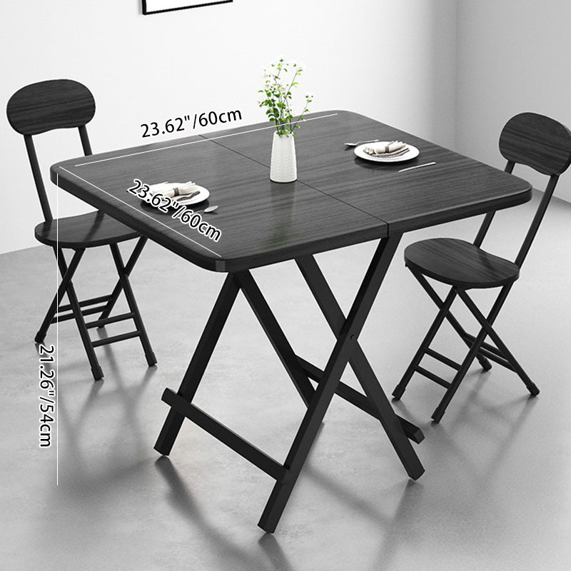 Modern Minimalist Foldable Dining Table - Square/Rectangular MDF Top with Steel Frame, Seats 1-8