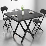 Modern Minimalist Foldable Dining Table - Square/Rectangular MDF Top with Steel Frame, Seats 1-8