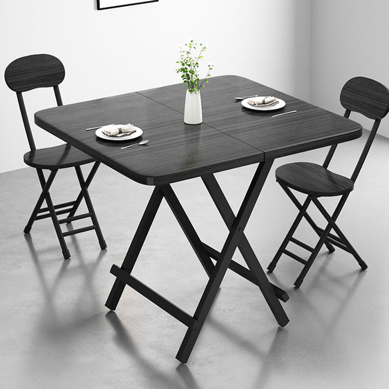 Modern Minimalist Foldable Dining Table - Square/Rectangular MDF Top with Steel Frame, Seats 1-8