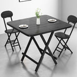 Modern Minimalist Foldable Dining Table - Square/Rectangular MDF Top with Steel Frame, Seats 1-8