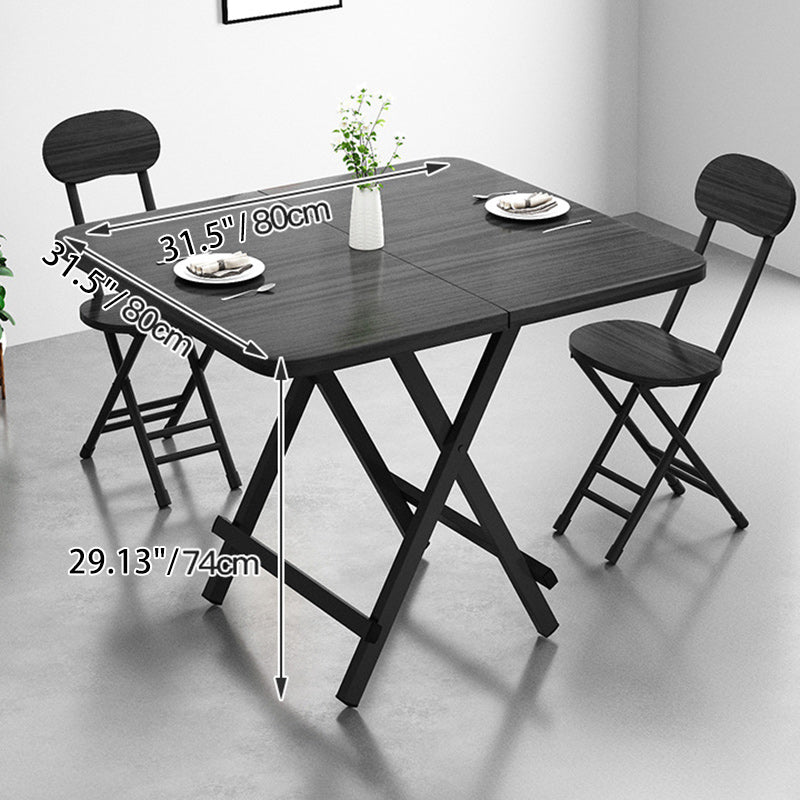 Modern Minimalist Foldable Dining Table - Square/Rectangular MDF Top with Steel Frame, Seats 1-8