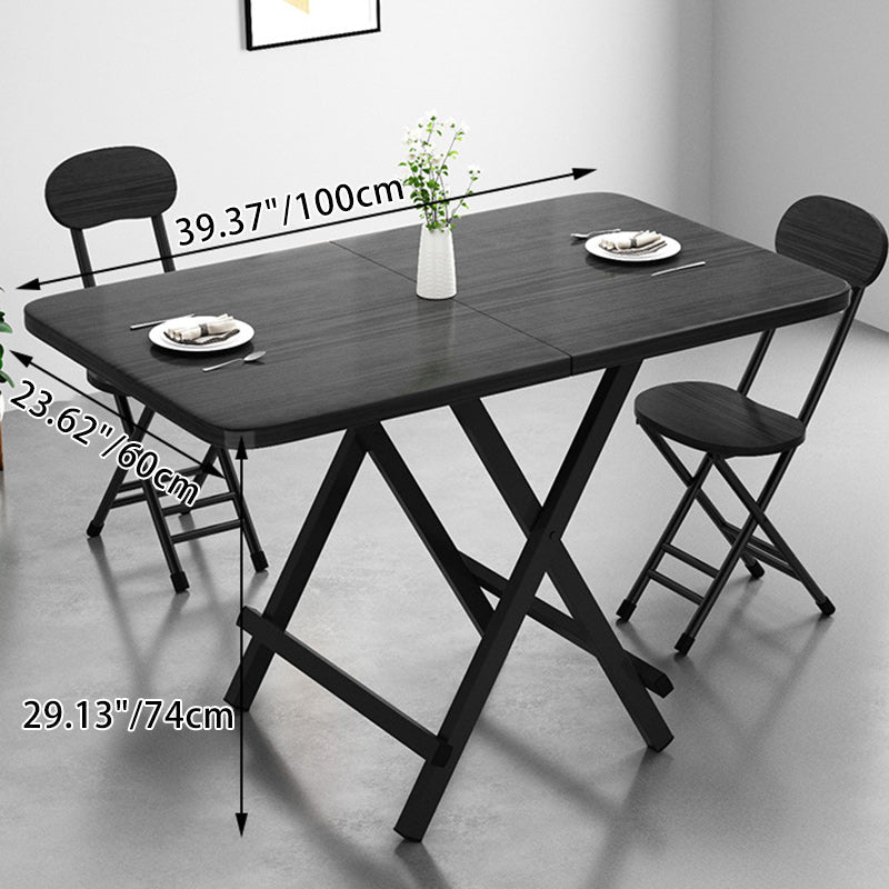 Modern Minimalist Foldable Dining Table - Square/Rectangular MDF Top with Steel Frame, Seats 1-8