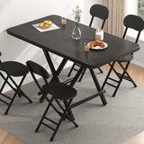 Modern Minimalist Foldable Dining Table - Square/Rectangular MDF Top with Steel Frame, Seats 1-8