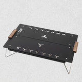 Modern Industrial Aluminum Rectangular Openwork Foldable Outdoor Dining Table for Two
