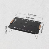 Modern Industrial Aluminum Rectangular Openwork Foldable Outdoor Dining Table for Two
