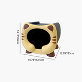 Contemporary PP Kids Nightstand with Cartoon Cat Design, Single Storage, Stackable, Bedside Table
