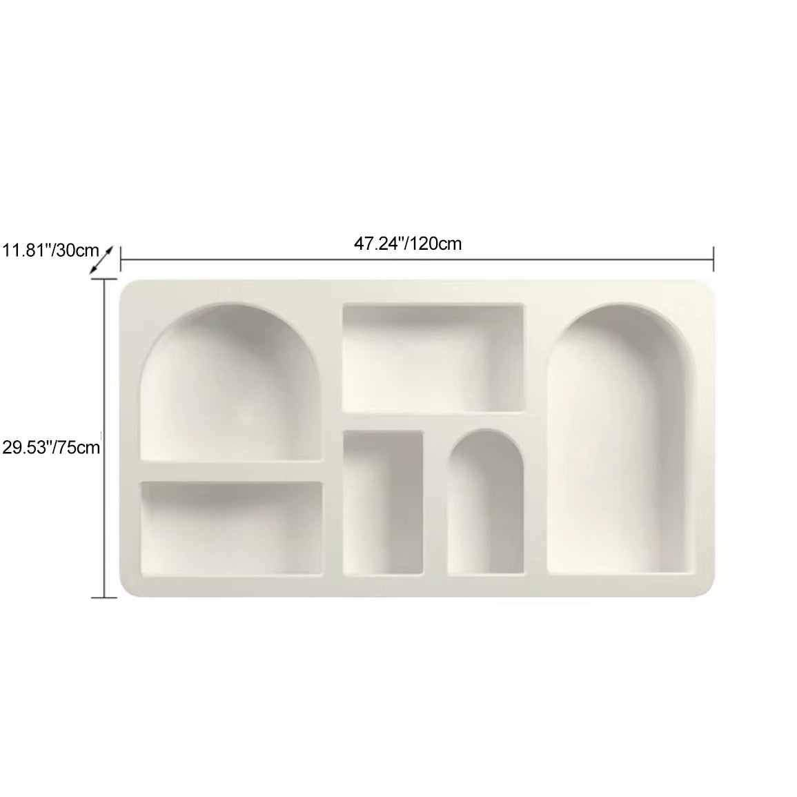 Contemporary Scandinavian Rectangular Side Table with Storage Cabinets (4/5/6 Compartments) for Living Room