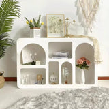 Contemporary Scandinavian Rectangular Side Table with Storage Cabinets (4/5/6 Compartments) for Living Room
